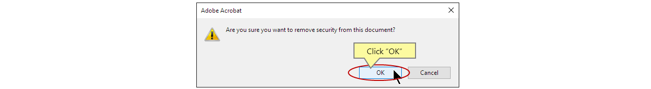 Confirm removing PDF security